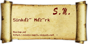 Sinkó Márk névjegykártya