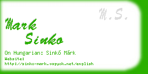 mark sinko business card