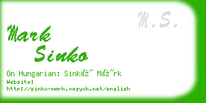 mark sinko business card